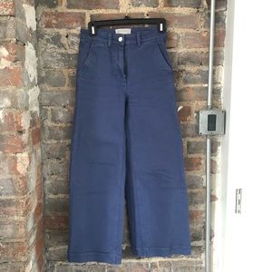 Everlane Wide Leg Crop Pants Size 00 Blue